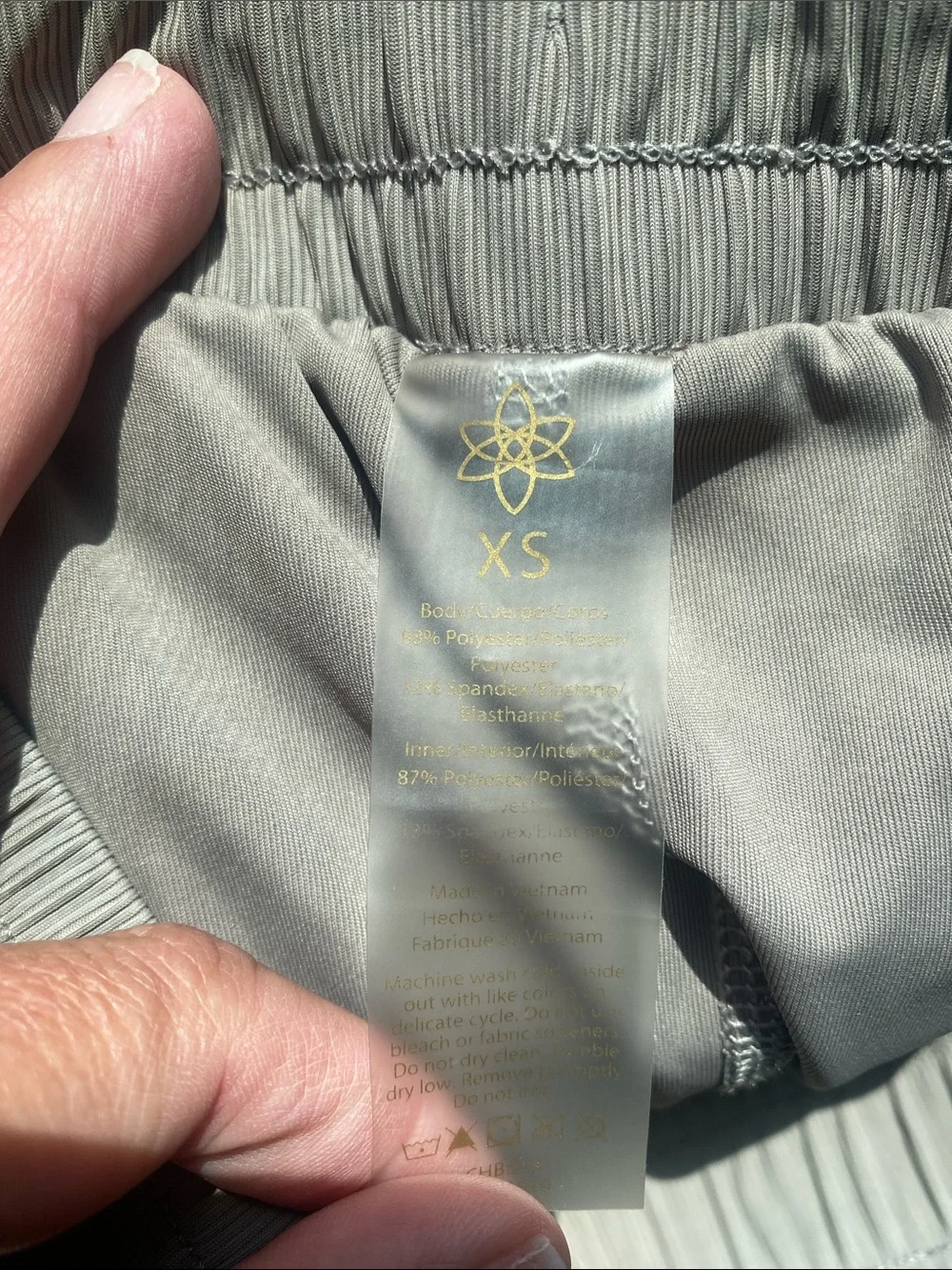 Women’s Taupe Layered Active Flutter Shorts with Drawstring - Picture 5 of 5